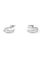 Topman Mens Metallic Silver Hoop Earrings*