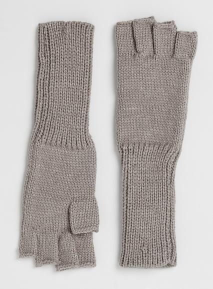 Topman Mens Brown Camel Long Fingerless Gloves