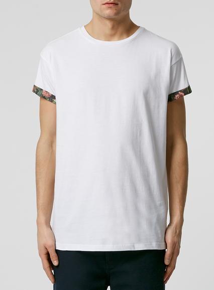 Topman Mens White Floral Print Roller T-shirt