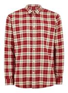 Topman Mens Selected Homme Red Check Organic Cotton Shirt
