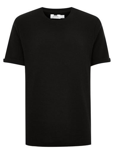 Topman Mens Black Ottoman T-shirt