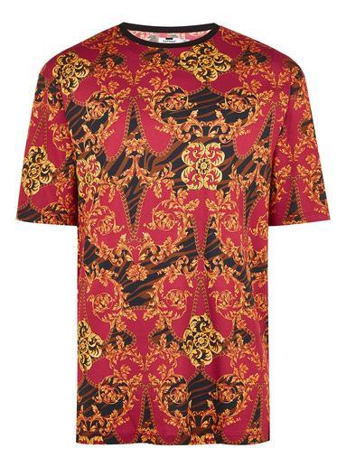 Topman Mens Red Baroque T-shirt