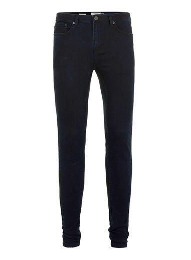 Topman Mens Dark Wash Blue Super Spray On Jeans