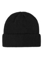 Topman Mens Black Lambswool Beanie Hat