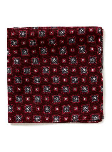 Topman Mens Red Burgundy Geo Print Pocket Square