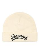 Topman Mens Off White Embroidered Beyond Slogan Beanie Hat