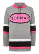 Topman Mens Grey Topman Design Gray Oversized Hoodie