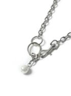 Topman Mens Silver Pearl Necklace*
