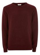Topman Mens Selected Homme Red Coban Wool Sweater