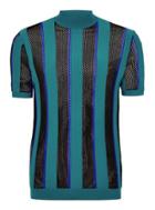 Topman Mens Blue Turquoise Mesh Roll Neck Sweater
