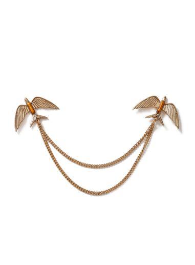 Topman Mens Gold Bird Collar Tips*