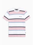 Nicce Mens Pink Nicce Multicoloured Stripe Column T-shirt
