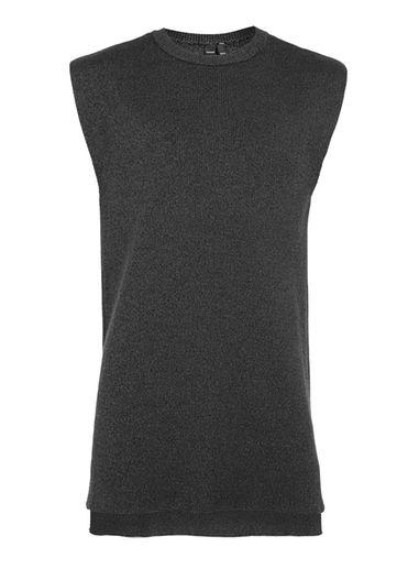Topman Mens Grey Aaa Sleeveless Rib Tank Top