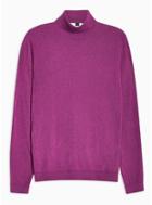 Topman Mens Purple Marl Essential Turtle Neck Sweater
