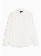 Topman Mens White Grandad Slim Poplin Shirt