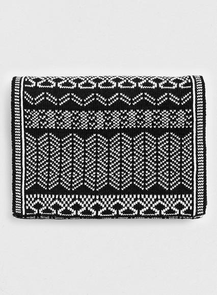 Topman Mens Black And White Knitted Scarf
