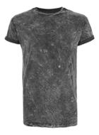 Topman Mens Black Acid Wash Muscle Fit Roller T-shirt