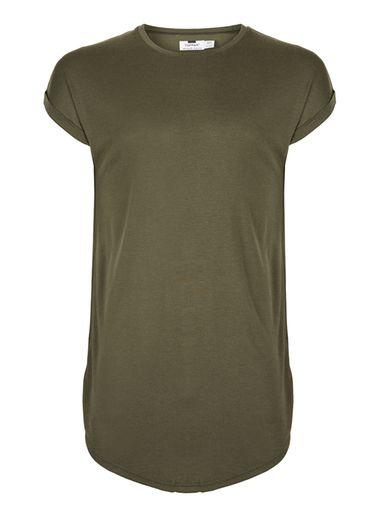 Topman Mens Green Kkaki Drop Shoulder Longline Tank Top