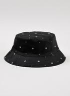 Topman Mens Black Embroidered Stars Bucket Hat