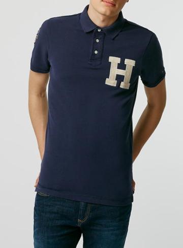 Topman Mens Tommy Hilfiger Blue Polo Shirt