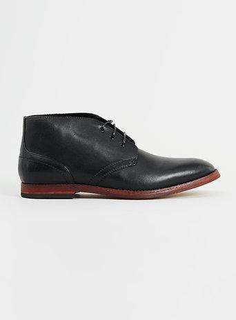 Topman Mens Hudson Houghton Black Leather Chukka Boots