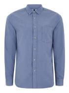 Topman Mens Blue Flannel Herringbone Long Sleeve Shirt