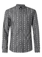 Topman Mens Noose & Monkey Black And White Snake Skin Print Shirt