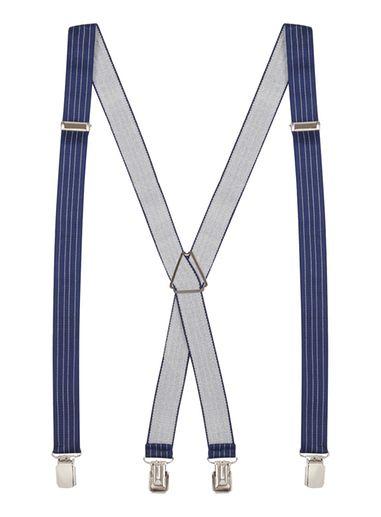 Topman Mens Blue Pinstripe Suspenders