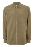 Topman Mens Ltd Khaki Bryce Textured Long Sleeve Shirt