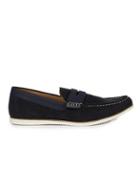 Topman Mens Blue Navy Faux Suede Penny Loafers