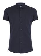 Topman Mens Navy Muscle Oxford Shirt