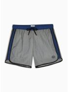 Topman Mens Grey Gray Panel Runner Swim Shorts