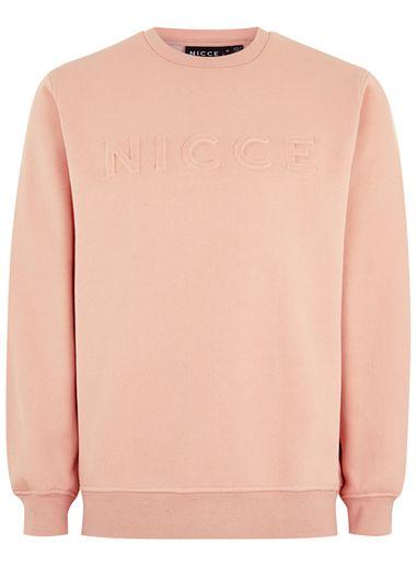 Topman Mens Nicce Pink Embossed Logo Sweatshirt