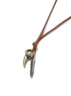 Topman Mens Brown Fabric Feather And Tusk Cluster Necklace*