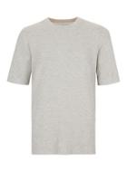 Topman Mens Grey Double Face Fabric Knitted T-shirt