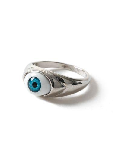 Topman Mens Silver Look Eye Ring*