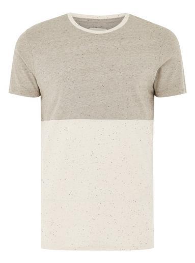 Topman Mens Brown Selected Homme Beige Colorblock T-shirt