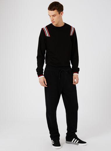 Topman Mens Black Standard Fit Joggers