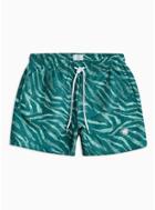 Topman Mens Blue Zebra Printed Swim Shorts