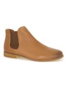 Topman Mens Brown Tan Leather Low Chelsea Boots