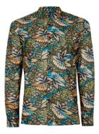 Topman Mens Multi Floral Pattern Drape Fabric Shirt