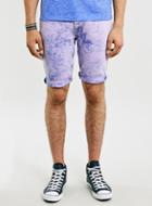 Topman Mens Purple Lilac Acid Wash Skinny Shorts