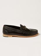 Topman Mens Black Hi Shine Leather 'averly' Snaffle Loafers