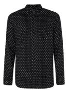 Topman Mens Black And White Dobby Cross Casual Shirt