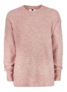 Topman Mens Pink Boucle Textured Drop Shoulder Sweater