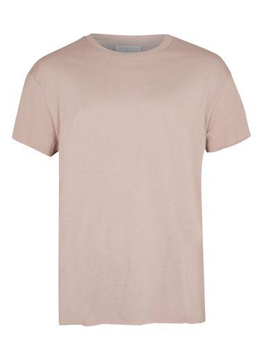 Topman Mens Selected Homme Pink Raw Edge T-shirt