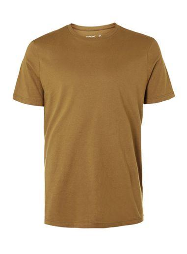 Topman Mens Brown Tan Crew Neck T-shirt