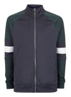 Topman Mens Blue Green And Navy Panelled Track Top