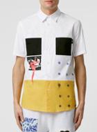 Topman Mens Black Hero's Heroine Yellow Print Short Sleeve Shirt*
