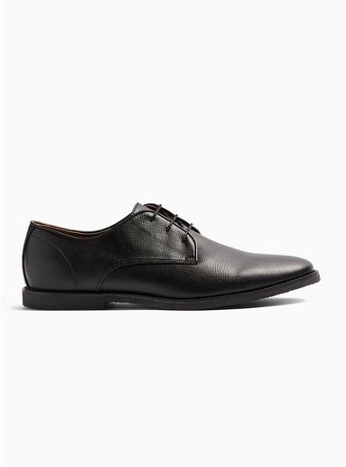 Topman Mens Black Pu Spark Derby Shoes